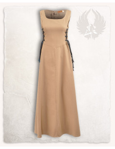 Mittelalterliches Kleid Modell Uma, cremefarben