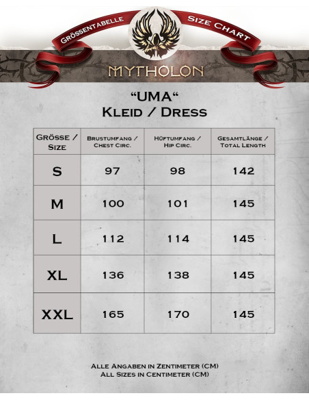 Vestido medieval modelo Uma, color crema