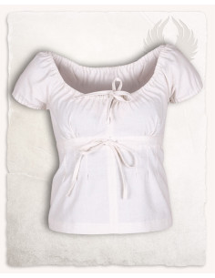 Blusa medieval modelo Claudia, color crema