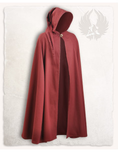Capa medieval de algodón modelo Gora, color burdeos