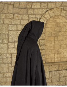 Middeleeuwse katoenen mantel Gora model, zwarte kleur 2