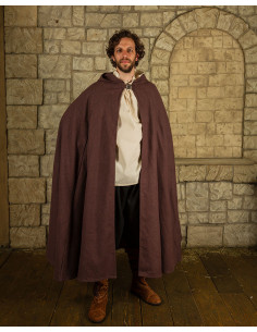 Capa medieval de algodón modelo Gora, color marrón