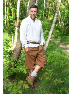 Capri bukser med snørebånd Jonte model, lysebrun farve 2