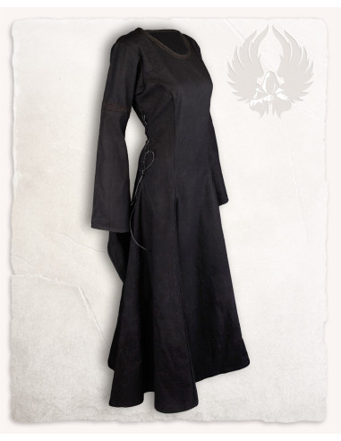 Mittelalterliches Kleid der Dame Leonora, schwarze Baumwolle