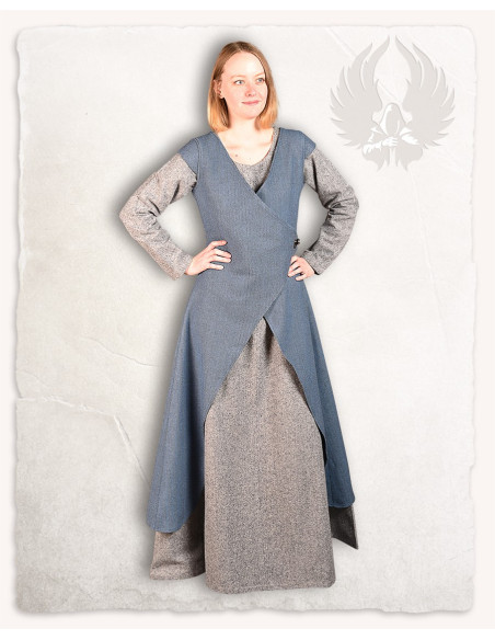 Vestido medieval en lana gris modelo...
