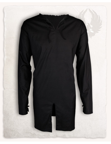 Middelalderlig tunika i sort bomuld...