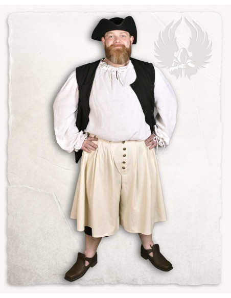 Wijde creme katoenen broek Matey model