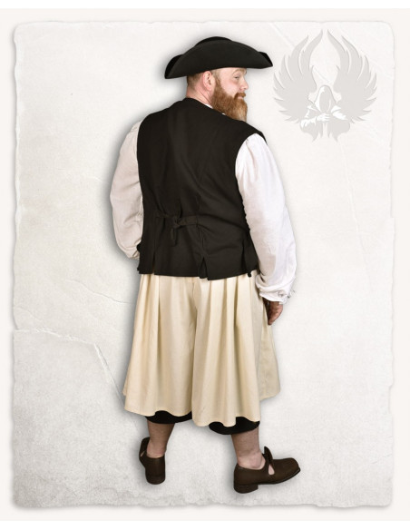 Weite cremefarbene Baumwollhose,...