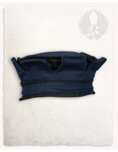 Gorro medieval bicolor modelo Lorenz, azul-negro