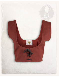 Corpiño medieval en algodón burdeos modelo Annabelle 2