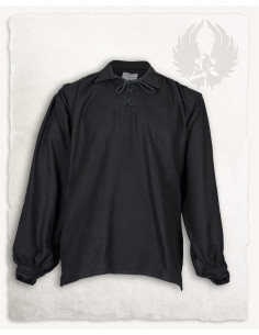 Camisa medieval de lazos modelo Jonathan, color negro