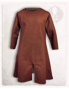 Túnica medieval larga en algodón marrón modelo Wolfram 2