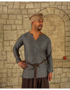 Viking tuniek visgraatpatroon model Tronde, grijs