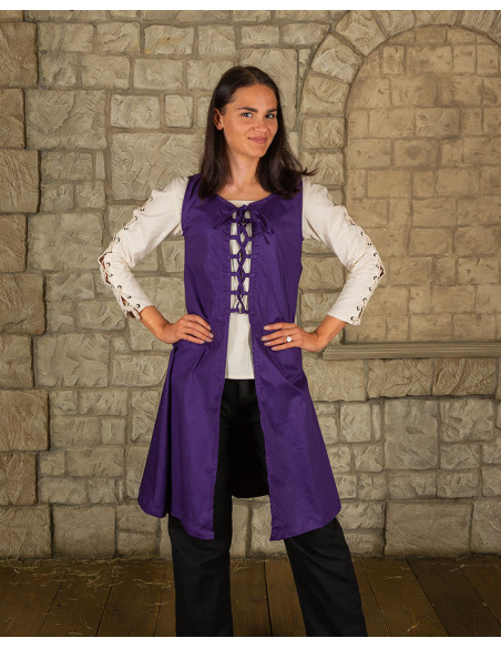 Vestido medieval morado modelo Leandra