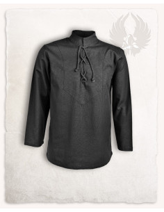 Camisa medieval en algodón negro modelo Leomar