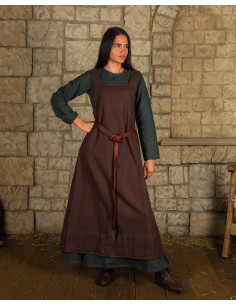 Jurkmodel in schortstijl Lientje, kleur bruin