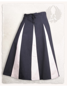 Tofarvet middelalderskørt Isabell model (sort-creme) 2