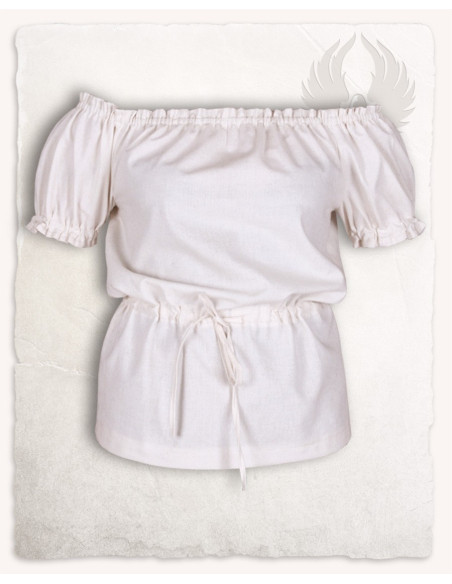 Blusa medieval color crema modelo Carmen