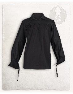 Middelalderlig sort bomuldsskjorte Tilly model