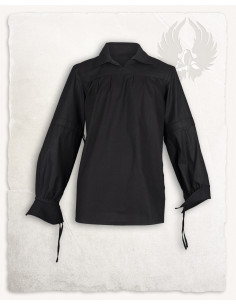 Mittelalterliches schwarzes Baumwollhemd Modell Tilly