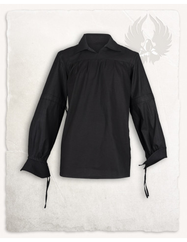Camisa medieval en algodón negro modelo Tilly