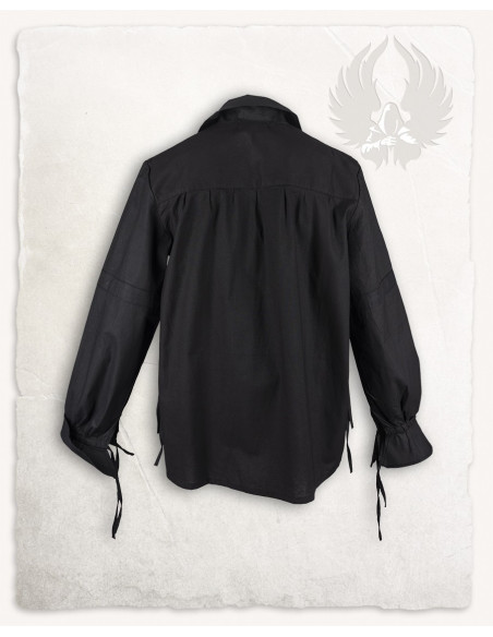 Middelalderlig sort bomuldsskjorte...