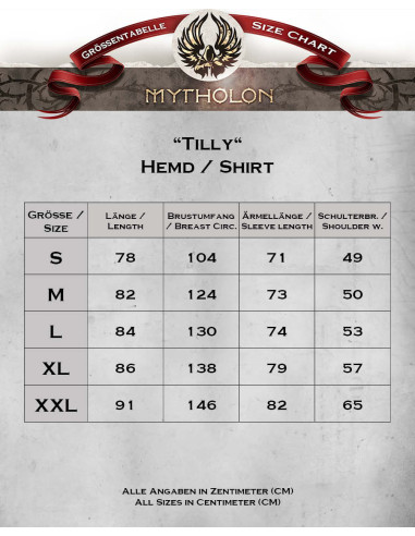 Camisa medieval en algodón negro modelo Tilly