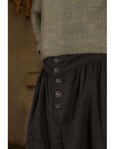 Wijde broek model Ataman - zwart