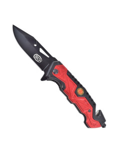 Feuerwehrrotes SCK-Rettungsmesser (Länge 20,3 cm.)