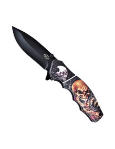 Navaja táctica asistida SCK calaveras (largo 19,8 cm.)