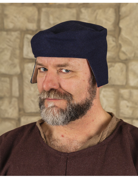 Gorro medieval azul modelo Rafael