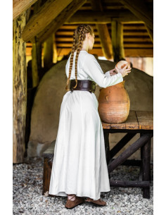 Lange natuurlijke witte tuniek voor een Middeleeuwse dame... 2