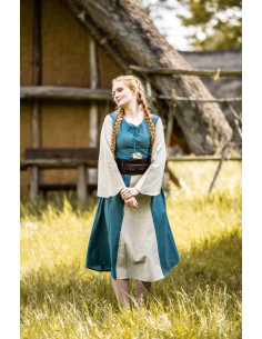 Hellblaues mittelalterliches Baumwollkleid Modell Ilse