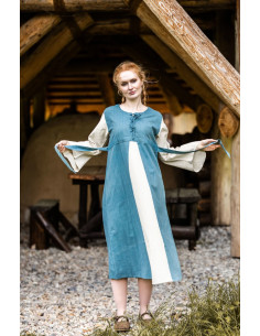 Hellblaues mittelalterliches Baumwollkleid Modell Ilse 2