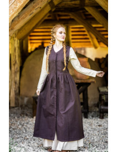 Vestido medieval sin mangas Arlette, color marrón 2