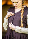 Mittelalterliches ärmelloses Kleid Arlette, braune Farbe