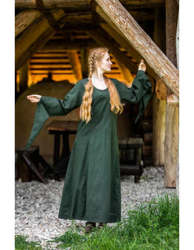 Vestido medieval modelo Marian, verde ⚔️ Tienda-Medieval