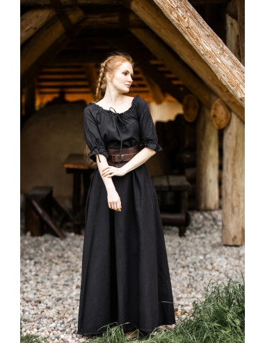 Vestido medieval mujer Negro-Rojo ⚔️ Tienda-Medieval