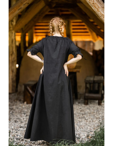 Vestido medieval mujer Negro-Rojo ⚔️ Tienda-Medieval