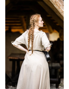 Middelalderlig kjole model Melisande, hamp farve