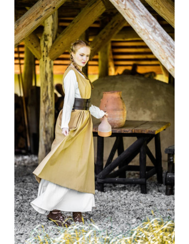 Middelalderlig kjole model Gerda, gul farve