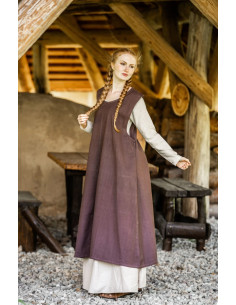 Middelalderlig kjole model Gerda, mørkebrun 2