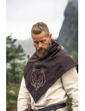 Gugel vikingo marrón cabeza lobo modelo Haldan