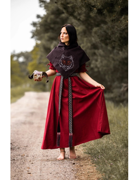 Gugel viking bruine kop wolf model...