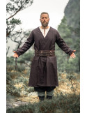 Túnica Vikinga abierta en lana modelo Balder, marrón