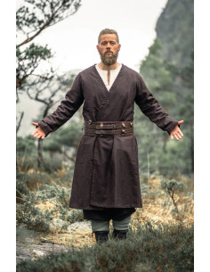 Open Viking tuniek in wol, model Balder, bruin