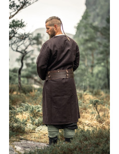 Open Viking tuniek in wol, model Balder, bruin 2