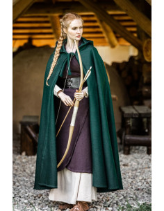 Klassischer mittelalterlicher Umhang Elinor in grüner...