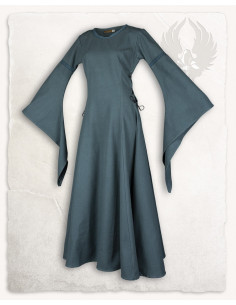 Vestido medieval en algodón premium modelo Lenora, verde 2