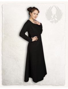 Túnica medieval de mujer en algodón negro modelo Lenora 2